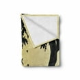 thumbnail image 2 of Autumn Soft Flannel Fleece Throw Blanket, Autumn Season Theme Silhouette of a Tree with Falling Leaves and Birds Pattern, Cozy Plush for Indoor and Outdoor Use, 60" x 80", Mustard Black, by Ambesonne, 2 of 6