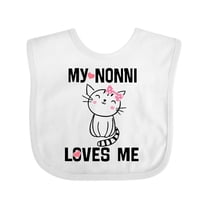 Inktastic Nonni Loves Me Granddaughter Kitty Cat Girls Baby Bib