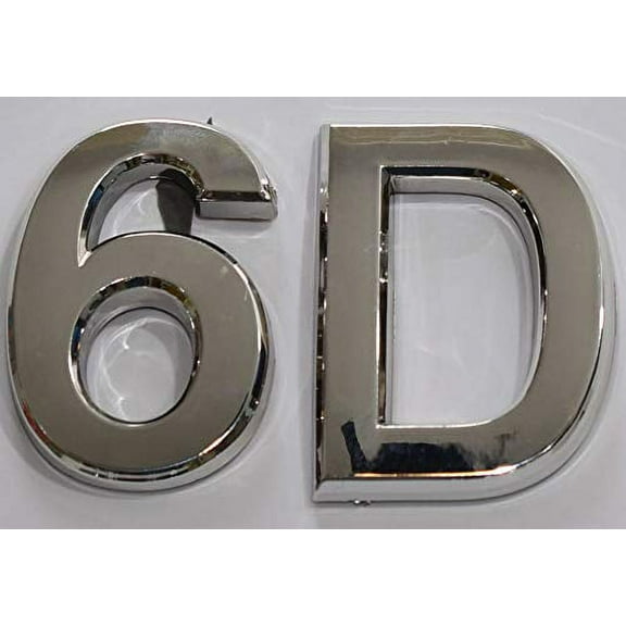 Apartment Number 6D Sign/Mailbox Number Sign, Door Number Sign. (Silver,3D, Size 2.75 x 1.75, Comes with Double Sided Tape)- The Maple line