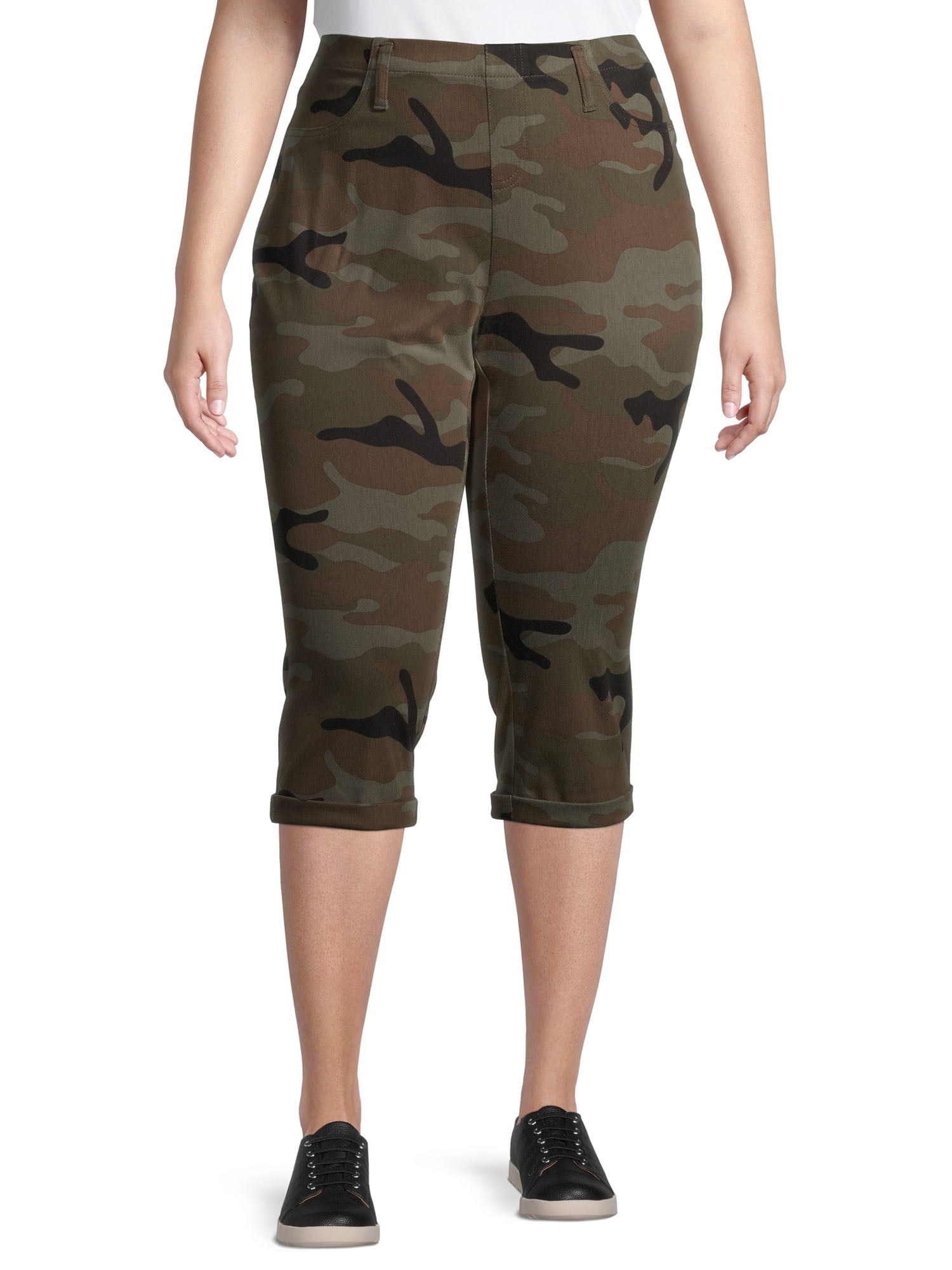Terra u0026 Sky Women's Plus Size Camo Jegging Capri - Walmart.com