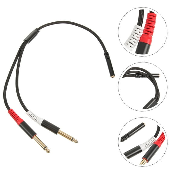 UPOUART 1Pcs Audio Cable Splitter Adapter Black Plastic PVC Gold-Plated Connectors for Home Recording
