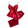 thumbnail image 2 of Women’s Pajamas Pjs Sets for Women Women Sleepwear Women's Ice Silk Solid Color Fashion Pants Home Pajama Set, 2 of 4