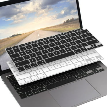 Insten 2 Pack Keyboard Cover Protector Compatible with 2020 Macbook Air 13", Ultra Thin Silicone Skin, Tactile Feeling, Anti-Dust, Black & White