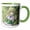 Green/White, variant on 3drose, Irish Elf Girl Lays on the Green Grass. Four Leaf Clover Good Luck, 11oz Mug