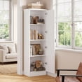 thumbnail image 3 of Aheaplus Farmhouse Pantry Storage Cabinet - Freestanding Narrow Cabinet with Adjustable Shelves for Kitchen, Bathroom & Utility Room,White, 3 of 6