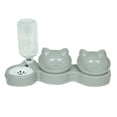 thumbnail image 2 of Juego de cuencos para gatos 3 en 1 Salvador cuencos de alimentación con botella de agua automática gris, 2 of 9