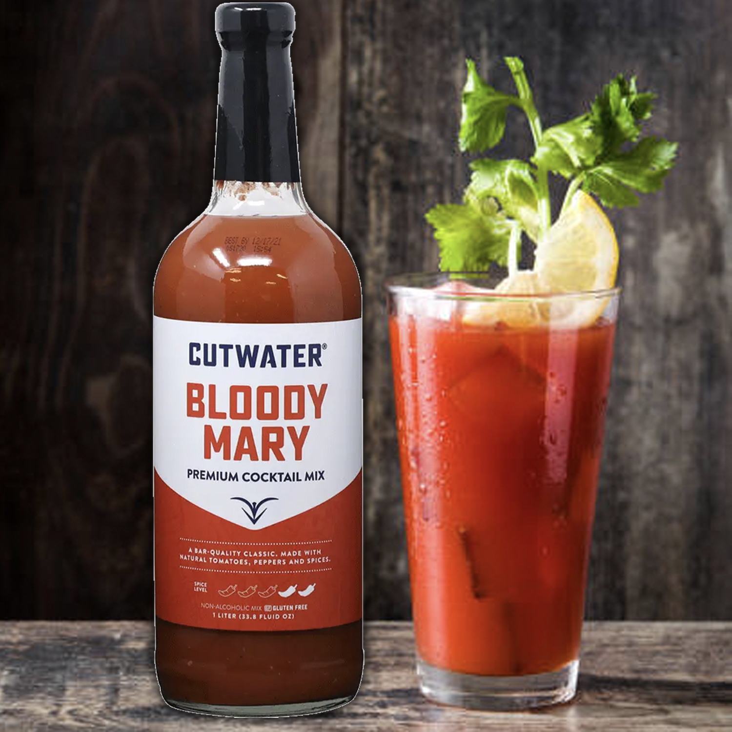 Cutwater Spicy Bloody Mary Mix 2 Pack - 1L Bottles- 25 Calories Fat ...