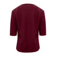 thumbnail image 6 of Women's Short Sleeve Structure Breathable Plain Sports Shirt For Tennis Summer Fitness Casual Business Top,Wine,3XL, 6 of 6