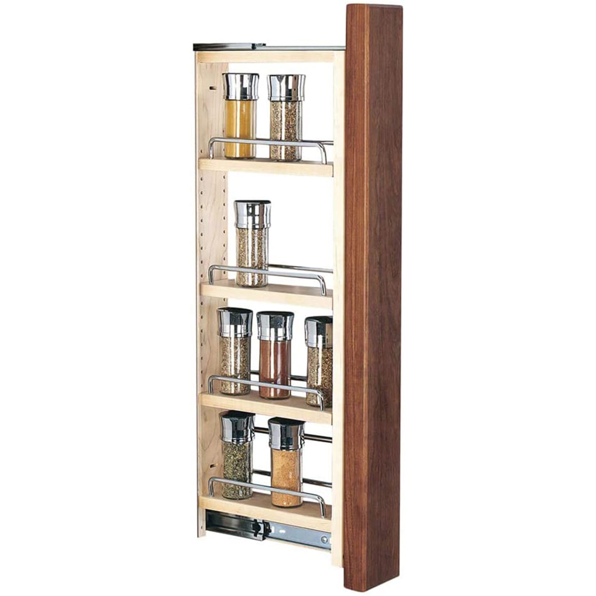 Rev-A-Shelf 6 Inch Width Wood Kitchen Wall Cabinet Filler Pull-Out Organizer,  for 39 Inch Height, Natural, Min. Cabinet Opening: 6-1/8 W x 11-3/8 D x  39-1/8 H 432-WF39-6C