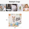 thumbnail image 5 of Happy Easter Cloth Napkins, Spring Watercolor Bunny Eggs Flowers Beige Washable and Reusable Dinner Napkins Set of 6, Table Napkin for Kitchen Party Birthday Wedding Hotel Housewarming 20"x20", 5 of 9