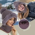 thumbnail image 4 of 2026 New 3 in 1 Beanie Hat for Women - Winter Hat Scarf with Face Cover and Mask Set in Purple, Warm 3 in 1 Beanie for Woman Complete Cold Weather Accessory, 4 of 7