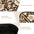 thumbnail image 5 of FORMRS Makeup Bag Travel Cosmetic Organizer for Women Fold Flat Zipper Pouch with Handle, Brown Floral, 5 of 8