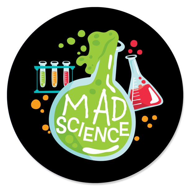 Scientist Lab Mad Science Baby Shower or Birthday Party Circle