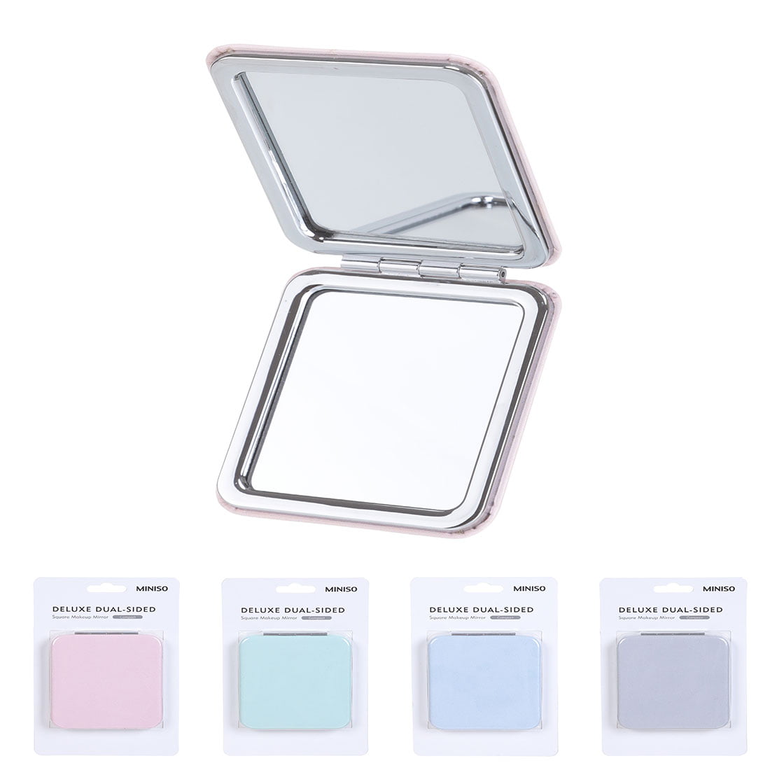 Miniso Deluxe Dual Sided Square Makeup Mirror Portable Travel Light 