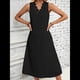 thumbnail image 4 of Vestidos de Verano para Mujer, Informales, Sin Mangas, con Encaje y Escote en V, Vestidos Midi Sin Mangas, Estilo Swing, para Vacaciones y Playa. Negro M, 4 of 5