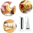 thumbnail image 4 of Paquete de 10 moldes de cuerno de crema de 5 pulgadas para hornear + 10 moldes de tubos de cannoli de 5 pulgadas, tubos de cannoli grandes para freír, kit de formas de cannoli para hornear, 4 of 5