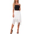 thumbnail image 2 of INSPIRE CHIC Women's Halloween Asymmetrical High Waisted Ruched Flowy Mesh Midi Skirts L White, 2 of 6