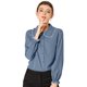 thumbnail image 1 of Blusa De Manga Larga Con Cuello Peter Pan Y Volantes Para Mujer Azul polvoriento S, 1 of 6