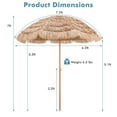thumbnail image 4 of Costway Parasol Tiki de Patio en Chaume de 7,2 Pi avec Inclinaison, 8 Baleines, Hawaïen Hula Plage, 4 of 10