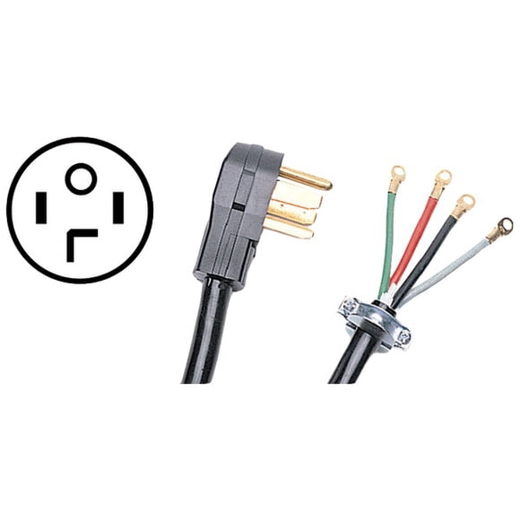 Certified Appliance Accessories(R) 90-2020 4-Wire Closed-Eyelet 30-Amp Dryer Cord, 4ft