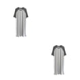 thumbnail image 2 of Jumpingount Camisón de algodón para hombre, ropa de dormir portátil de manga corta, pijama de doble Color con cuello redondo, camisón oscuro Gris oscuro/Gris claro XXXXL 2piezas, 2 of 6