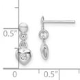 thumbnail image 2 of Primal Silver Sterling Silver Rhodium-plated CZ Heart Dangle Post Earrings, 2 of 4