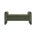 thumbnail image 4 of Modern Teddy Bed End Bench with Arms & Storage, Olive Green, Upholstered Large Foot Rest Stool, Comfy Window Vanity Bench for Living Room, Bedroom, Dorm, Coffee Table, 4 of 8