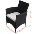 thumbnail image 4 of vidaXL 9 Piece Outdoor Dining Set with Cushions Poly Rattan Black, 4 of 4