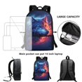 thumbnail image 6 of Jeiento Wolf School Backpack for Boys Elementary Bookbag Back Pack Purse Blue Kids Middle High School Bags Rucksack for Kindergarten Students Daypack Back To School Supplies Cool Flame, 6 of 6