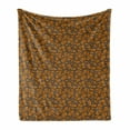 thumbnail image 1 of Abstract Soft Flannel Fleece Throw Blanket, Butterfly Wing Inspired Pattern Prehistoric Camouflage Style Simple, Cozy Plush for Indoor and Outdoor Use, 60" x 80", Black Orange and White, by Ambesonne, 1 of 6