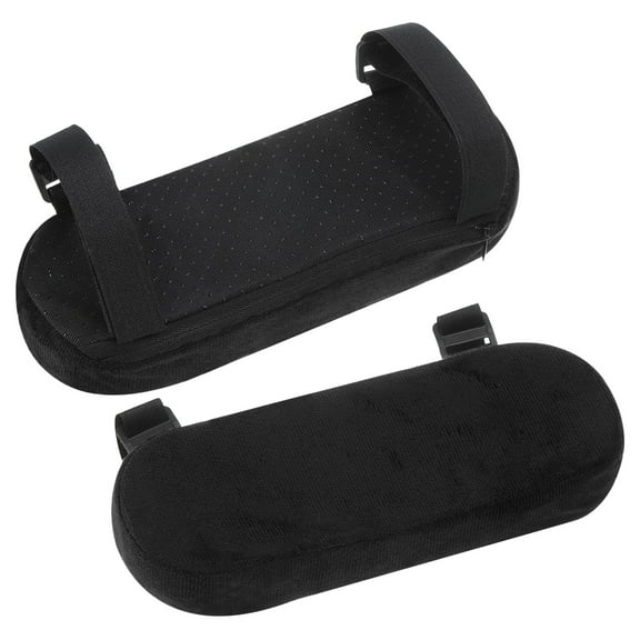 Memory Foam Chair Armrest Pads, 2 Pair Office Chair Arm Covers, Elbow Pillow for Offices Study Rooms Game Rooms (Black)
