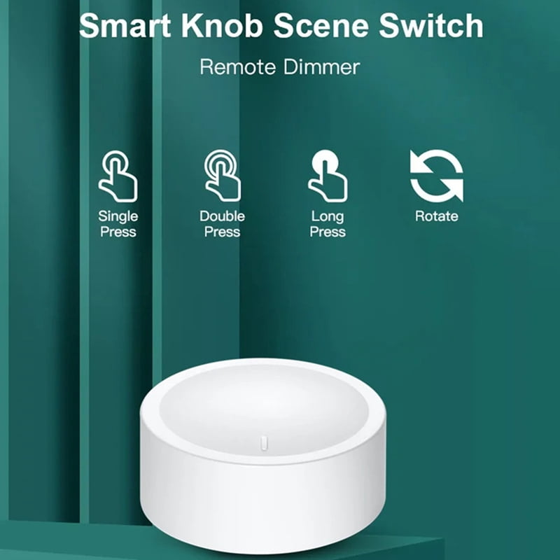 2X Tuya ZigBee Knob Switch Wireless Scene Button Rotatable Dimmer Switch Smart Home Automation Linkage Remoter