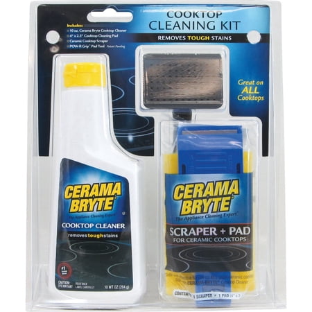 Cerama Bryte Cooktop Cleaning Kit - Includes Scraper and Pad - 2 Piece Kit