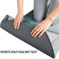 thumbnail image 3 of Green Gray Marble Pattern Hot Yoga Mat Towel Non Slip for Hot Yoga - Quick-Drying Yoga Mat Cover with 4 Corner Pockets with Travel Bag - Hot Yoga Towel Non Slip Grip Moisture Wicking Sweat 70"x26", 3 of 6