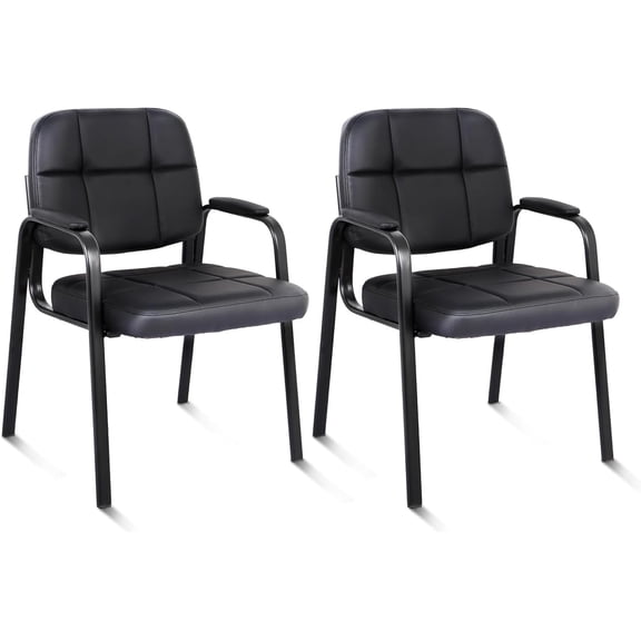 Contemporary Leather Chair,Reception, Office, Guest, Waiting Room, No Wheels, Padded Arms