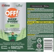 OFF! Deep Woods Long Lasting Protection 25% Deet Insect Repellent VIII Aerosol, 4 oz