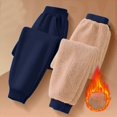 thumbnail image 5 of Akiihool Boys Uniform Pants Boys Stretch Cargo High Waisted Loose Fit Comfy Belted Lounge Trousers with Pockets (Blue,9-10 Years), 5 of 6