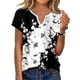 thumbnail image 1 of Camisetas de Manga Corta de Verano para las Mujeres No Posicionadas Impresas con Cuello en V de Color Sólido, Camisetas de Verano de Manga Corta de las Mujeres, 1 of 7
