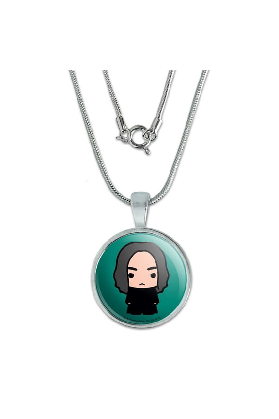 Harry Potter Snape Cute Chibi Character 0.75" Pendant with Sterling Silver Plated Chain