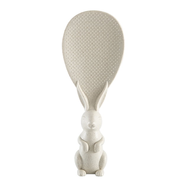 Rice Cooker Spoon Plastic Rice Scoop Wheat Fiber Animal Rice Cooker Spoon; Wheat Shape Non-stick Kitchen Spoon, Beige