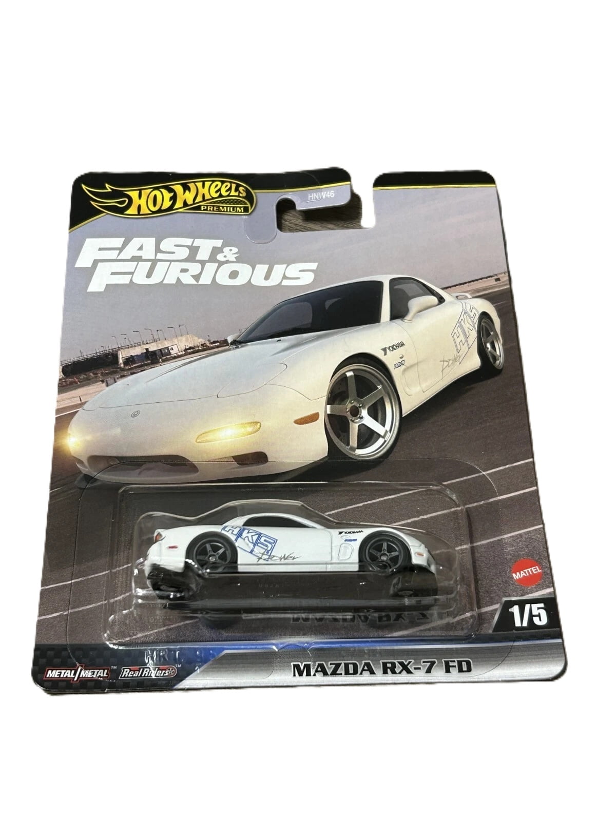 Hot Wheels Fast & Furious Die-Cast Cars Collection, 5-Pack Set, Mazda RX-7, Nissan Skyline, Dodge Charger Hellcat