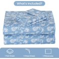 thumbnail image 2 of Floral Queen Sheets Soft Breathable Microfiber Vintage Printed Bed Sheet Set Deep Pocket Fitted Sheet Included Flower Pattern, 2 of 7