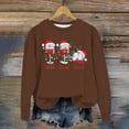 thumbnail image 2 of WEAIXIMIUNG Sweatshirts Courts pour Femmes Plus Femmes Décontracté Col Rond Noël Verre Neige Chapeau de Noël Imprimé Hoodie, 2 of 3