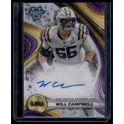 2024 Bowman University Best Will Campbell AU Best of 2024 Autographs BOA-WC LSU Tigers Football Card Near Mint