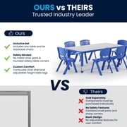 Flash Furniture Emmy Adjustable Classroom Activity Table for Kids with 6 Chairs, Blue/Gray