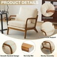 thumbnail image 6 of Ktaxon Accent Chair Corduroy Upholstered Armchair, Reading Club Chair with Pillow and Solid Wood Frame for Living Room Bedroom Furniture Off White, 6 of 10