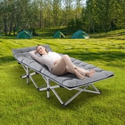 Slsy XL Folding Camping Cots with 3.3 inch 2 Sided Mattress, 75* 28 Sleeping Cot Guest Bed,Folding Bed Cot with Carry Bag