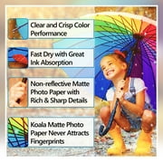 Koala Premium Matte Photo Paper 8.5X11 inches 48lb for Inkjet Printers Epson, Canon, Hp, 100 Sheets 180gsm