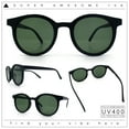 thumbnail image 2 of Retro Hipster Fashion Horn Rim Round Circle Len Plastic Sunglasses Matte Black - Green, 2 of 8
