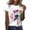 White, variant on Women Casual Tunic Top Shirt Round Neck Printed Short Sleeve T Shirt for Everyday Wear